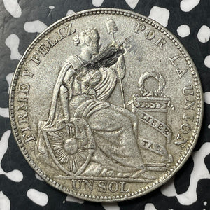 1930 Peru 1 Sol Lot#E7112 Large Silver Coin!