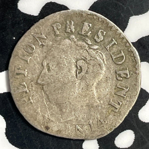 L'AN 14 (1817) Haiti 12 Centimes Lot#T1008 Silver!