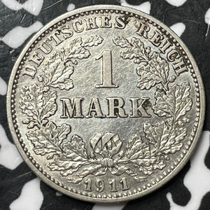 1911-G Germany 1 Mark Lot#D6842 Silver! Better Date