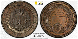1867 France Lyon Universal Exposition Medal PCGS SP64 Lot#G6969 Choice UNC!