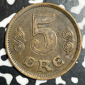 1916 Denmark 5 Ore Lot#T2880