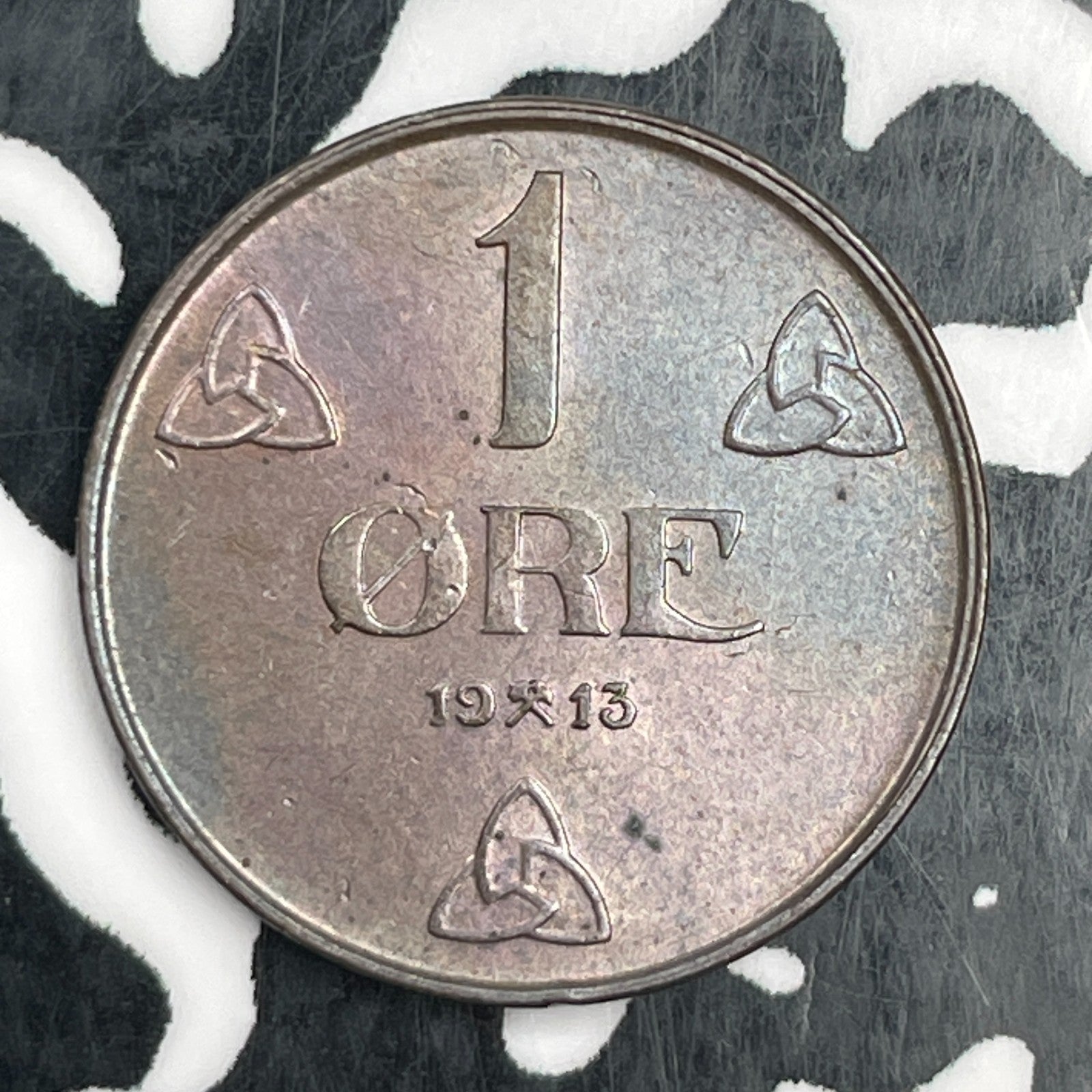 1913 Norway 1 Ore Lot#F9119 High Grade! Beautiful!