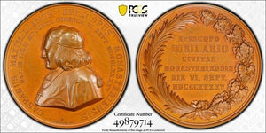 1845 Germany Munster Bishop Droste Von Vischering Medal PCGS SP64 Lot#GV8480