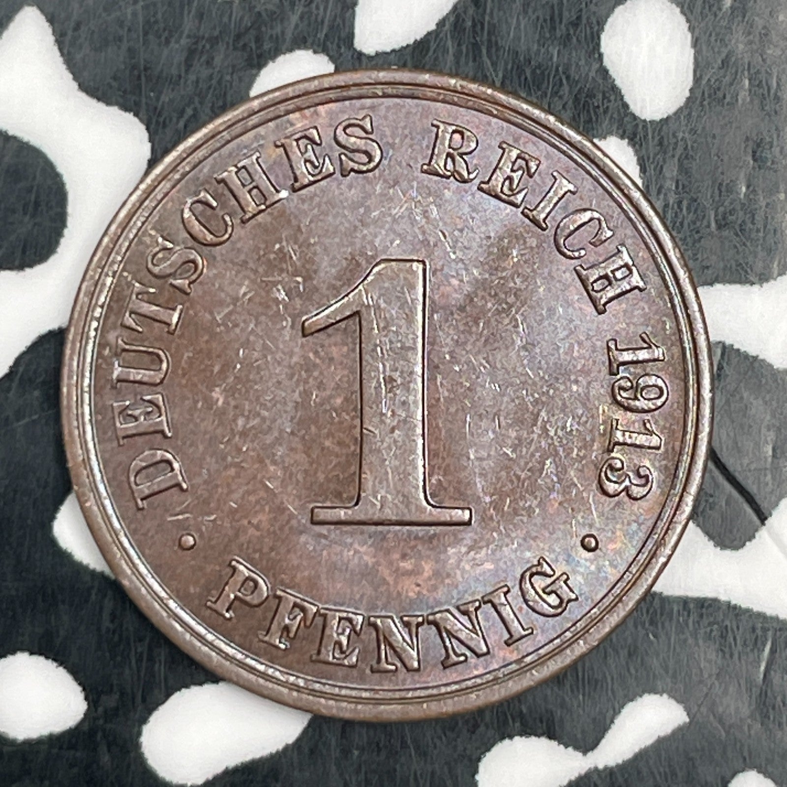 1913-A Germany 1 Pfennig Lot#F9144 High Grade! Beautiful!