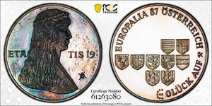 1987 Austria Maximilian Medal PCGS PR66 DCAM Lot#G1094 Silver! Museler-45/6