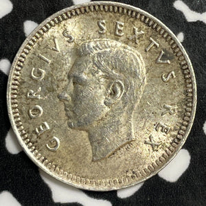 1950 South Africa 3 Pence Threepence Lot#E3934 Silver! High Grade! Beautiful!