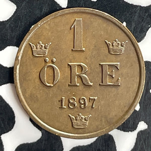 1897 Sweden 1 Ore Lot#T8069 High Grade! Beautiful!