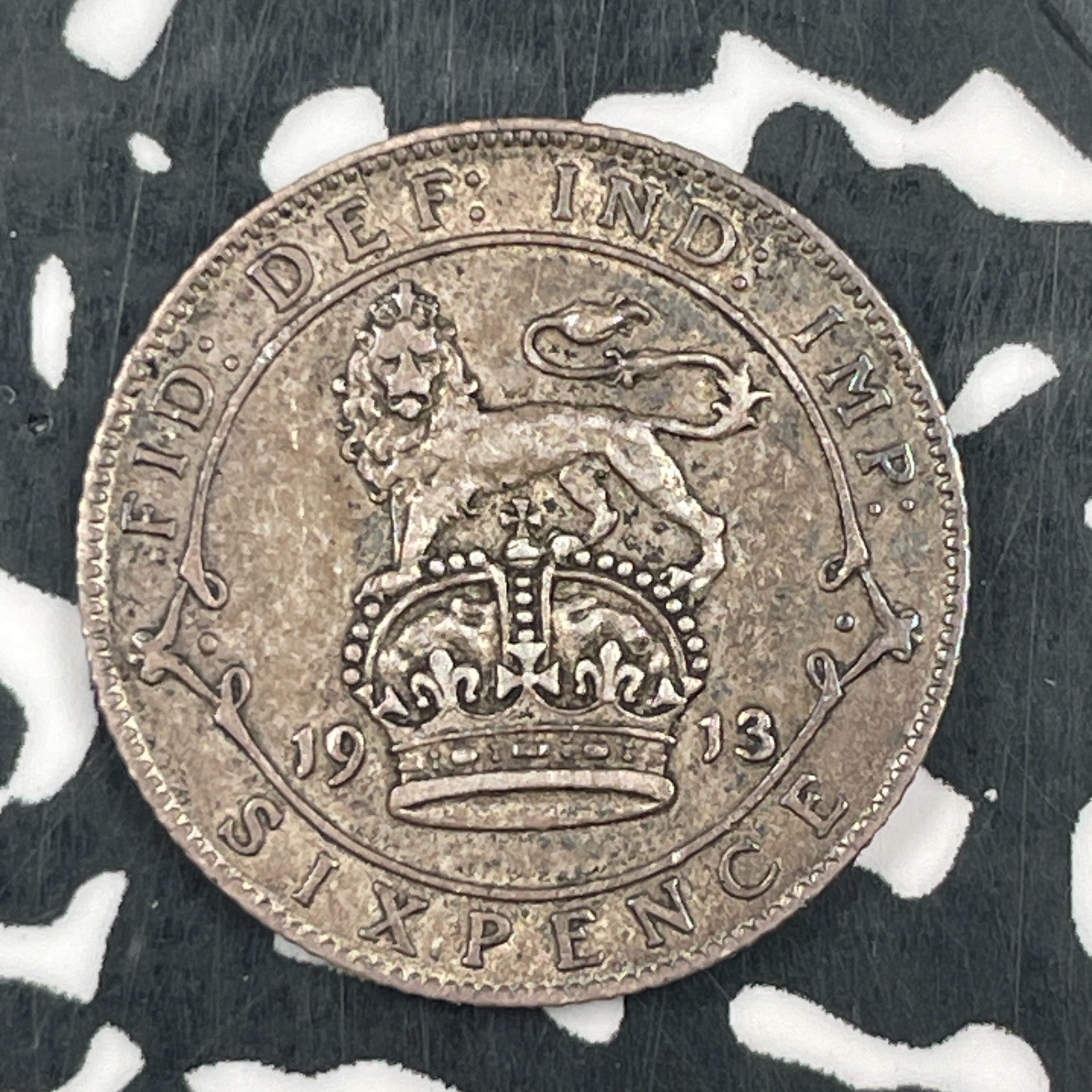 1913 Great Britain 6 Pence Sixpence Lot#F5555 Silver!