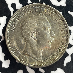 1911-A Germany Prussia 2 Mark Lot#T7732 Silver! Nice!