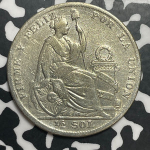 1927 Peru 1/2 Sol Half Sol Lot#T1704 Silver!
