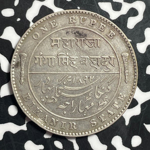 1892 India Bikanir 1 Rupee Lot#T1486 Silver!