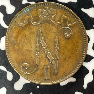 1907 Finland 5 Pennia Lot#T5178