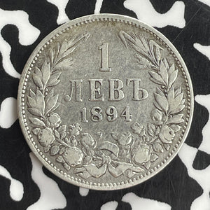 1894 Bulgaria 1 Lev Lot#T8137 Silver!