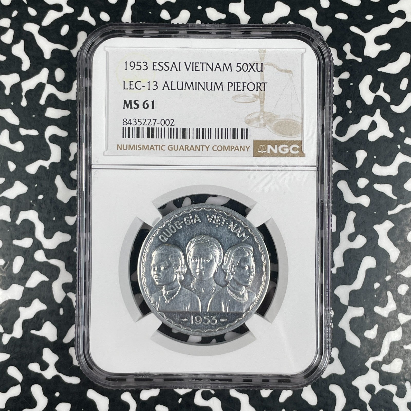1953 Vietnam 50 Xu Piedfort Essai NGC MS61 Lot#G4036 104 Minted! Nice UNC!