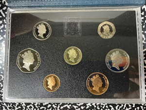 1988 Great Britain 7x Coin Proof Set Lot#B2650 With Case & C.O.A.