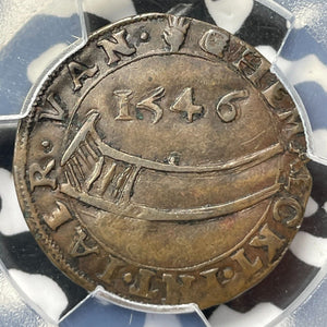 1546 Spanish Netherlands St. Andrews Wheelbarrow Guild Jeton PCGS AU53 Lot#G8110