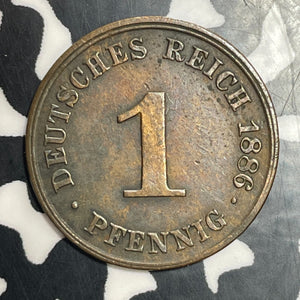 1886-J Germany 1 Pfennig Lot#T3449 Better Date