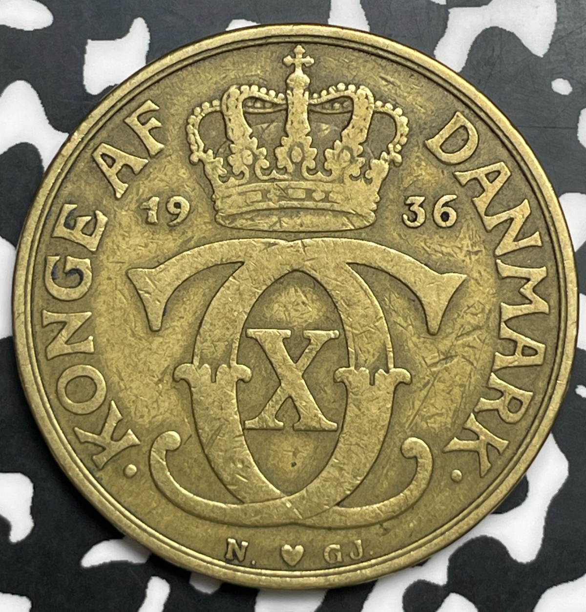 1936-NGJ Denmark 2 Kroner Lot#T9884