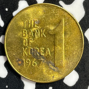 1967 Korea 1 Won Lot#E3516 High Grade! Beautiful!