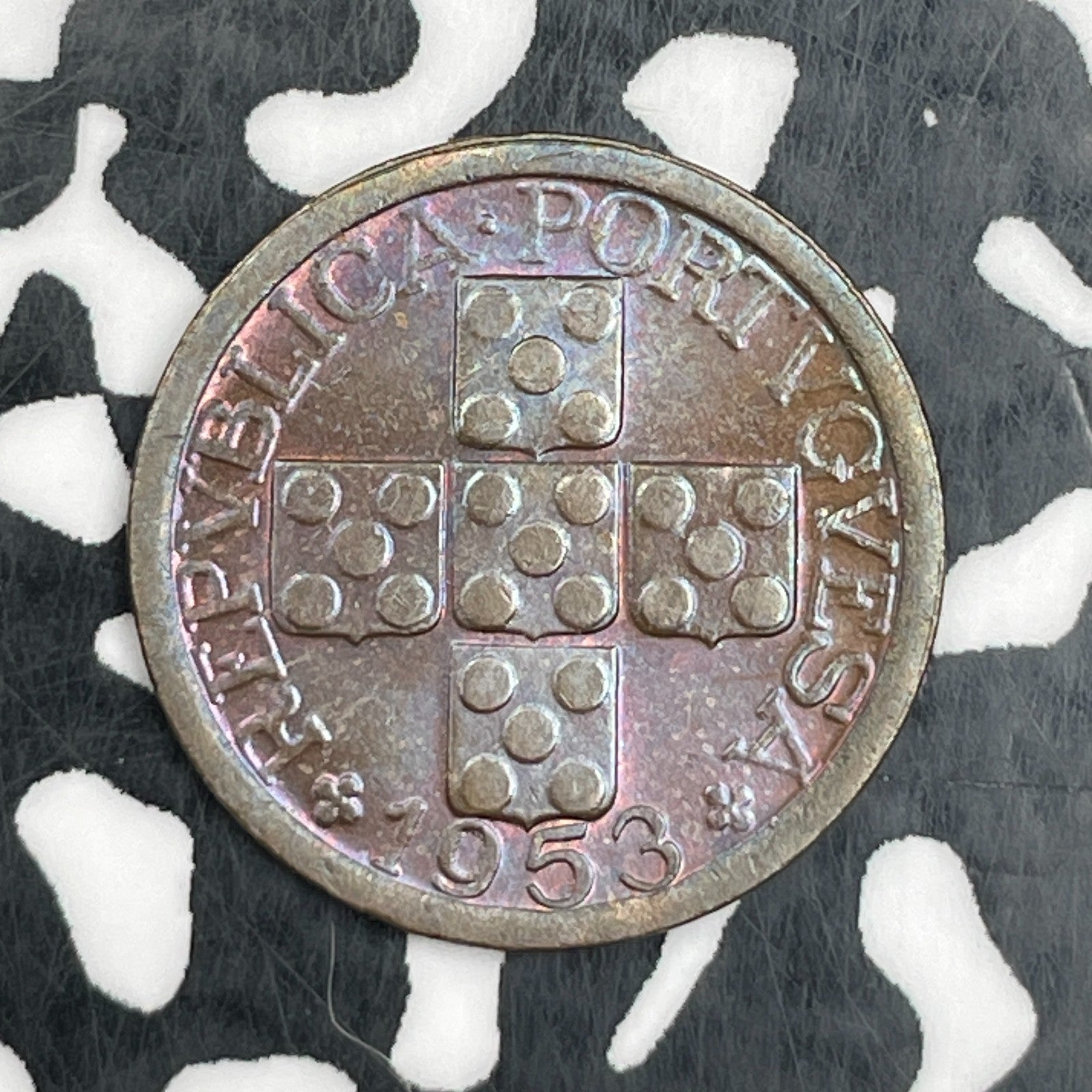 1953 Portugal 10 Centavos Lot#N2228 High Grade! Beautiful!