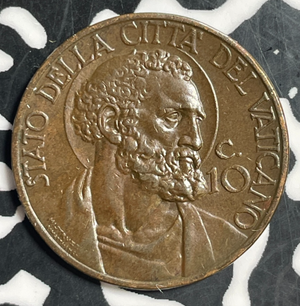 1933-1934 Vatican City 10 Centesimi Lot#T3176 Nice!