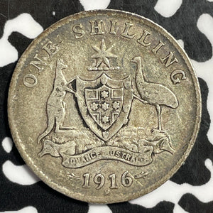 1916-M Australia 1 Shilling Lot#E4245 Silver!