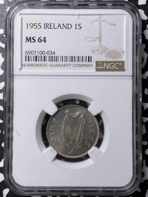 1955 Ireland 1 Shilling NGC MS64 Lot#G8966 Choice UNC!