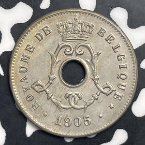 1905 Belgium 5 Centimes Lot#C0851 High Grade! Beautiful!
