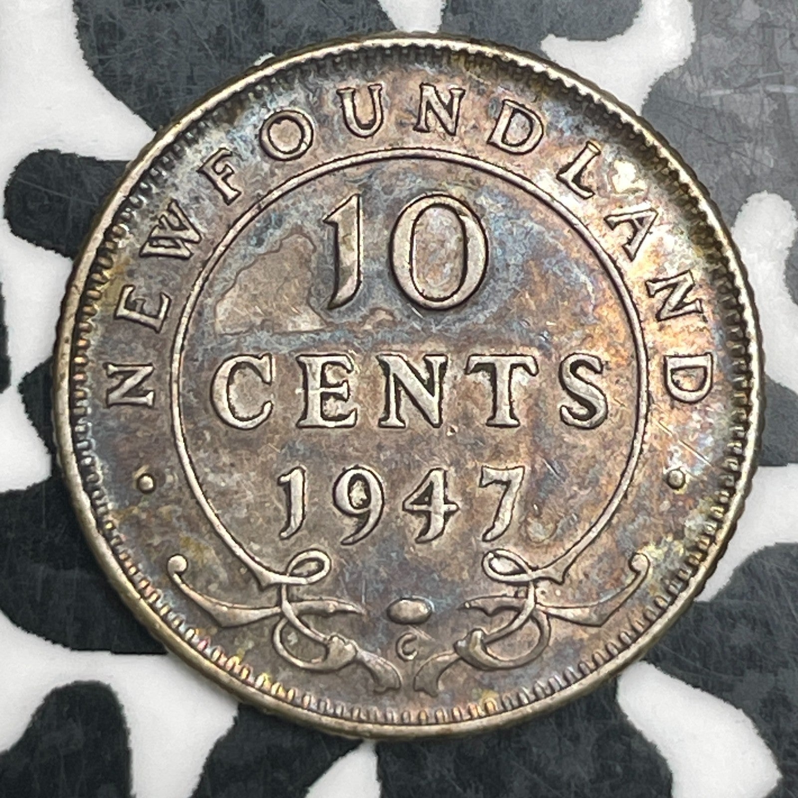 1947-C Newfoundland 10 Cents Lot#F7244 Silver! Nice!