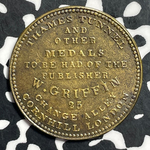 1845 G. B. London Thames Tunnel W. Griffin Medalet Lot#T1386 24mm