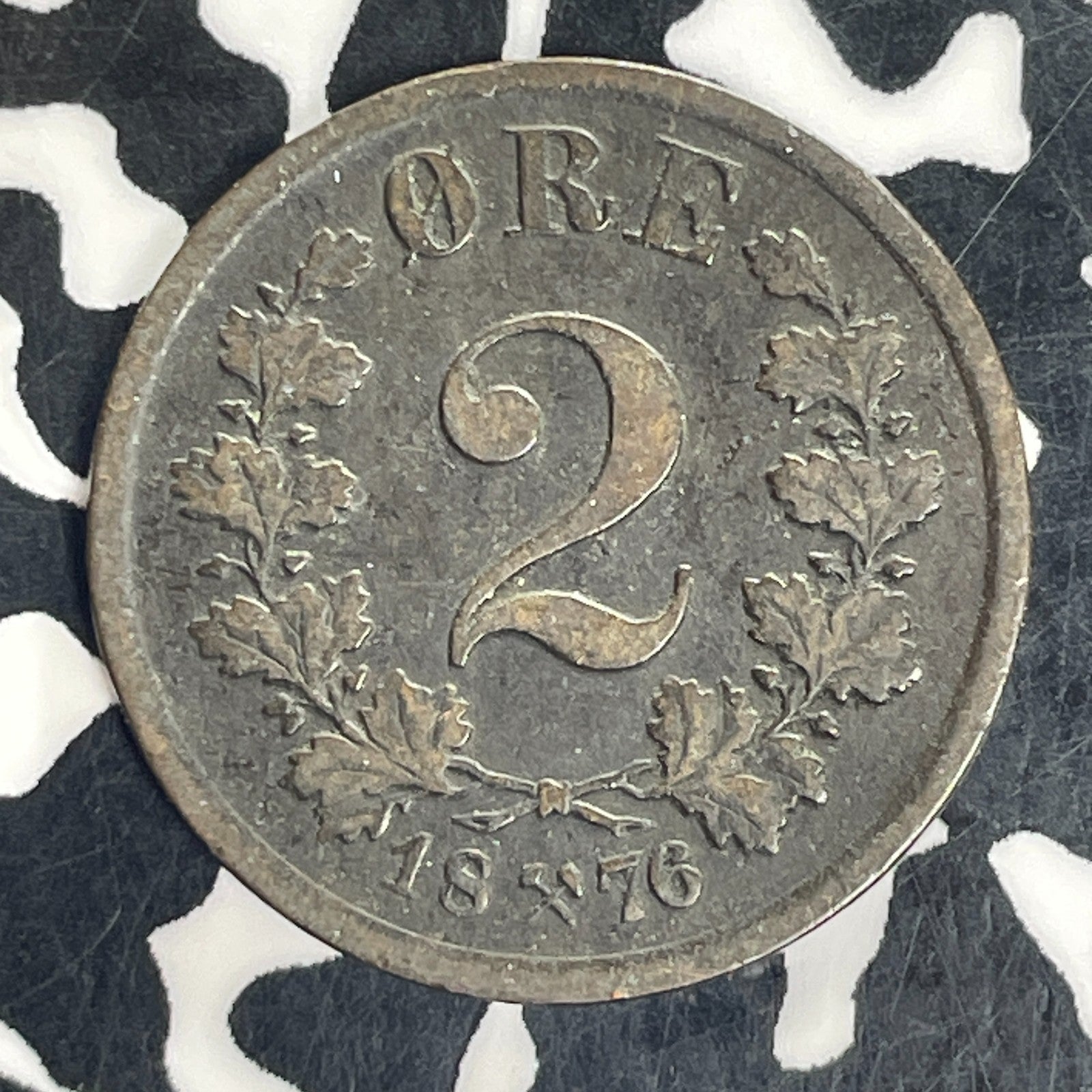 1876 Norway 2 Ore Lot#C5103