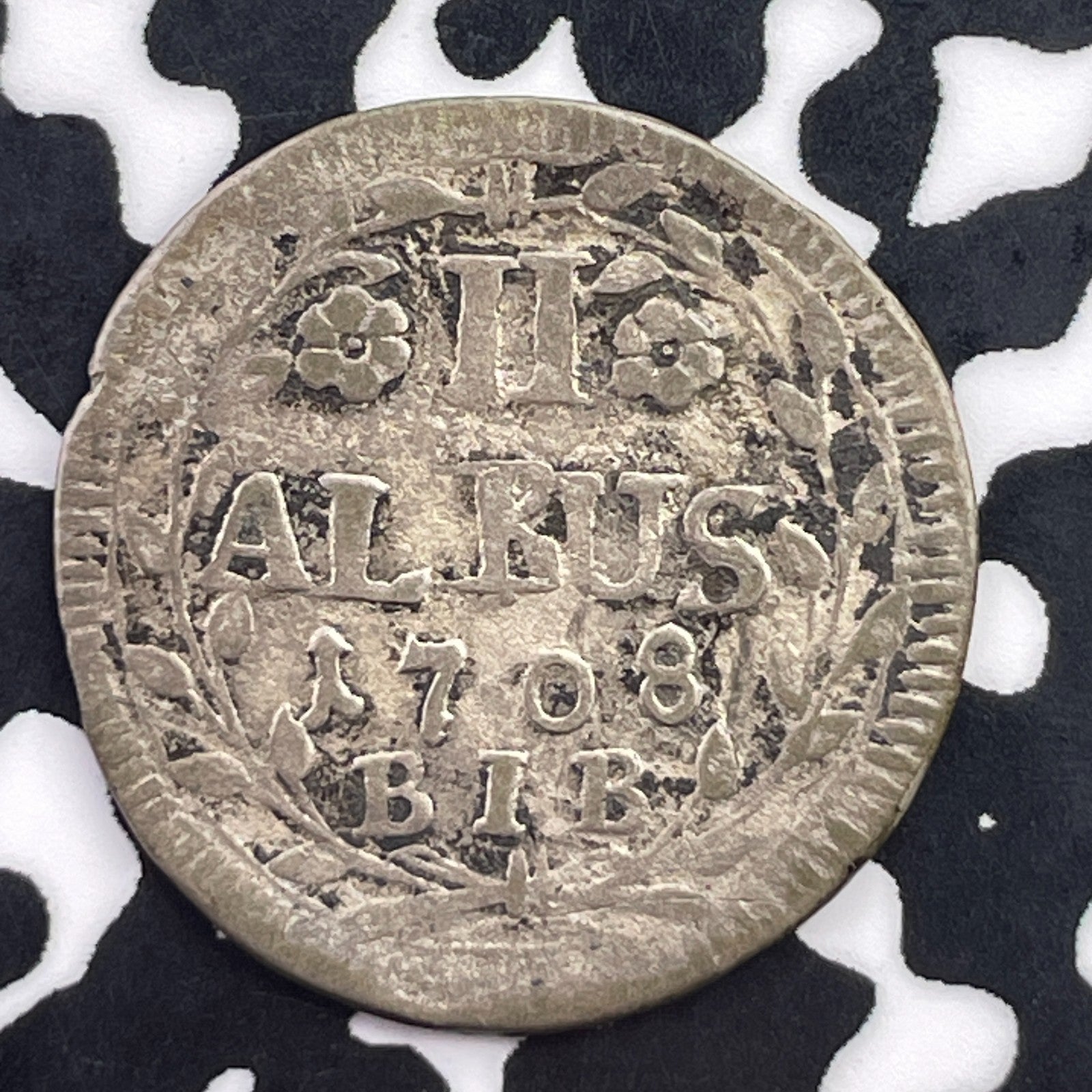 1708-BIB Germany Hesse-Darmstadt 2 Albus Lot#C5469 Silver! Scarce!