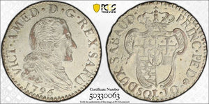 1796 Italy Sardinia 10 Soldi PCGS AU58 Lot#G1079