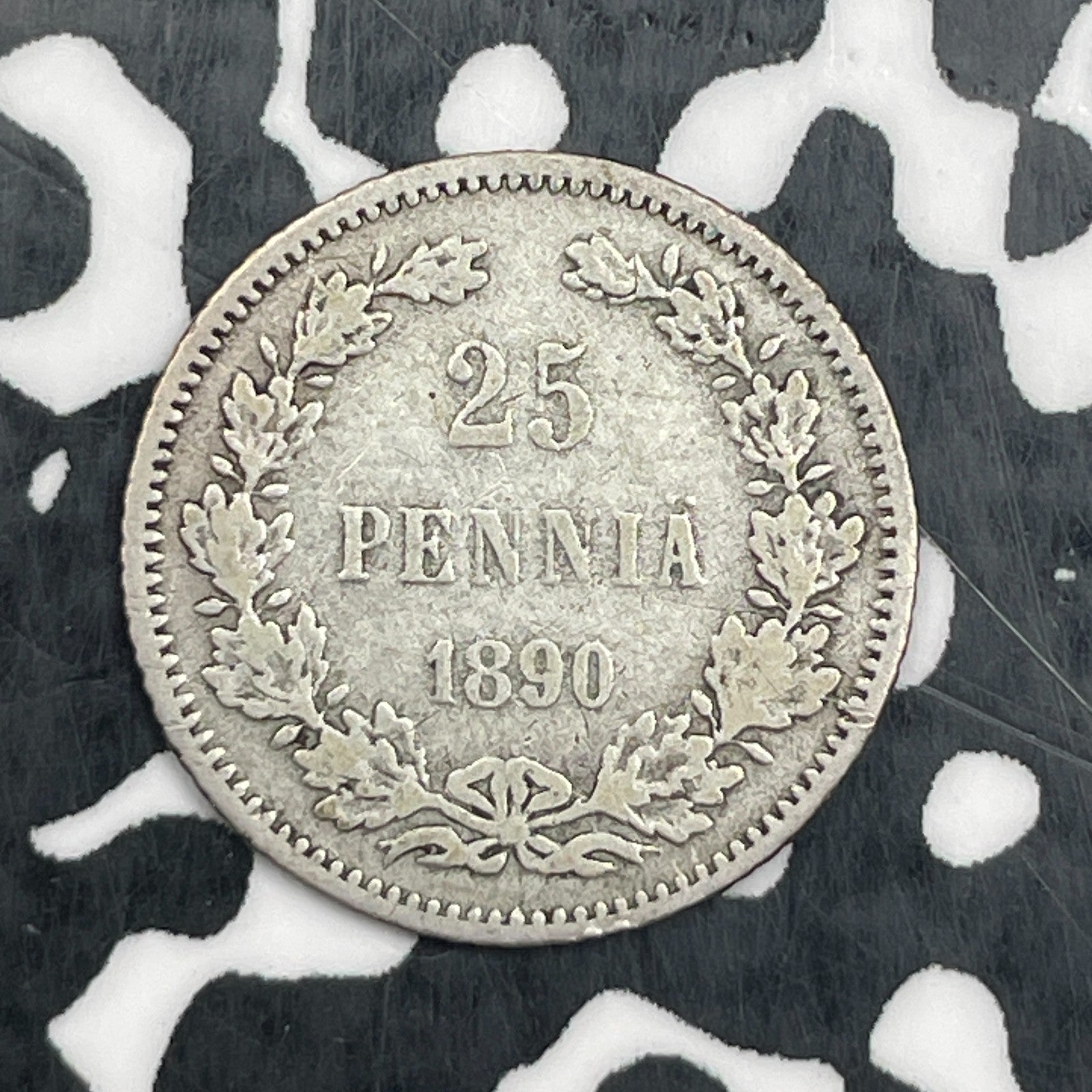 1890 Finland 25 Pennia Lot#N2129 Silver!