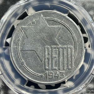 1943 Poland Lodz Ghetto 20 Mark PCGS Scratch-AU Detail Lot#G1052 Very Scarce!