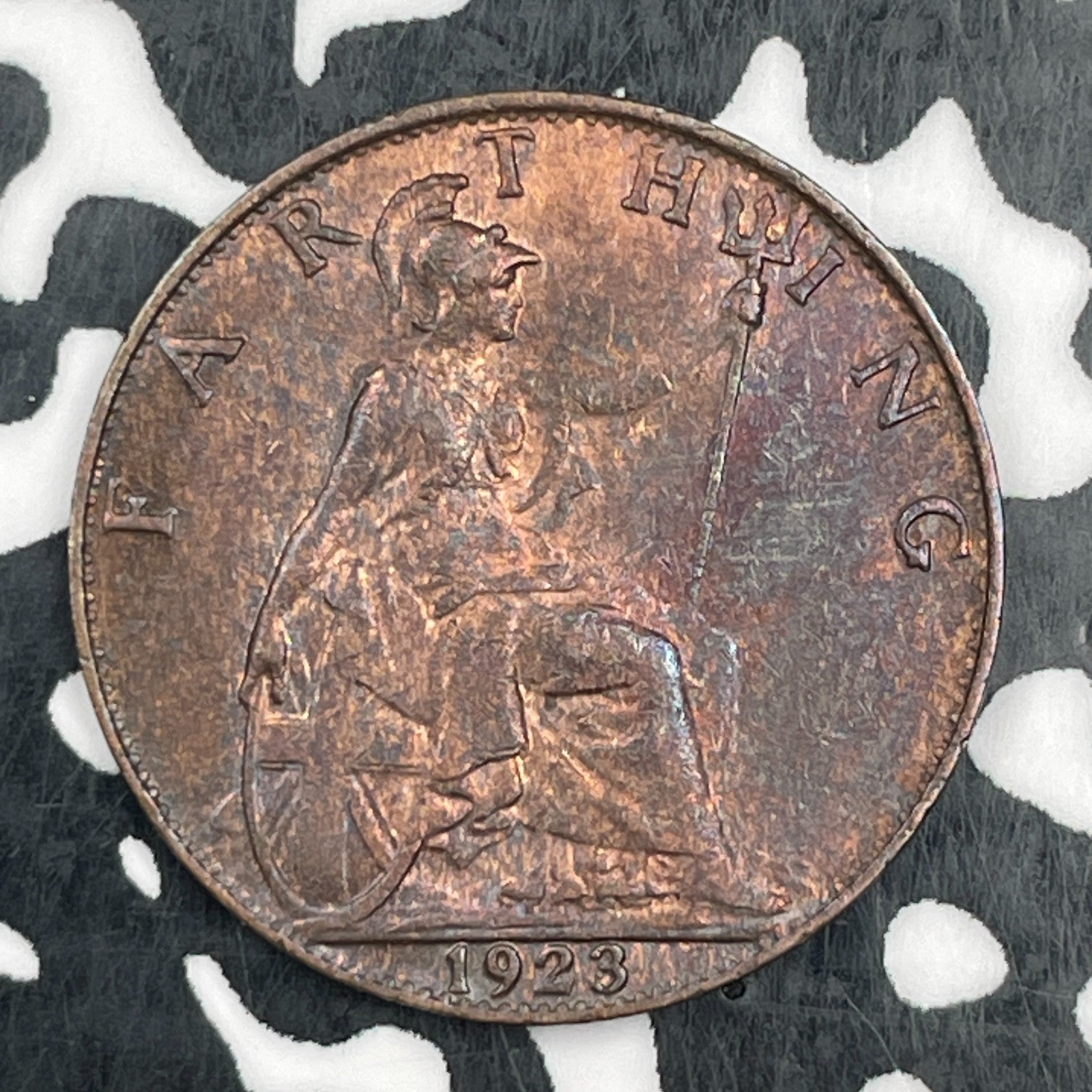 1923 Great Britain 1 Farthing Lot#F9023 High Grade! Beautiful!