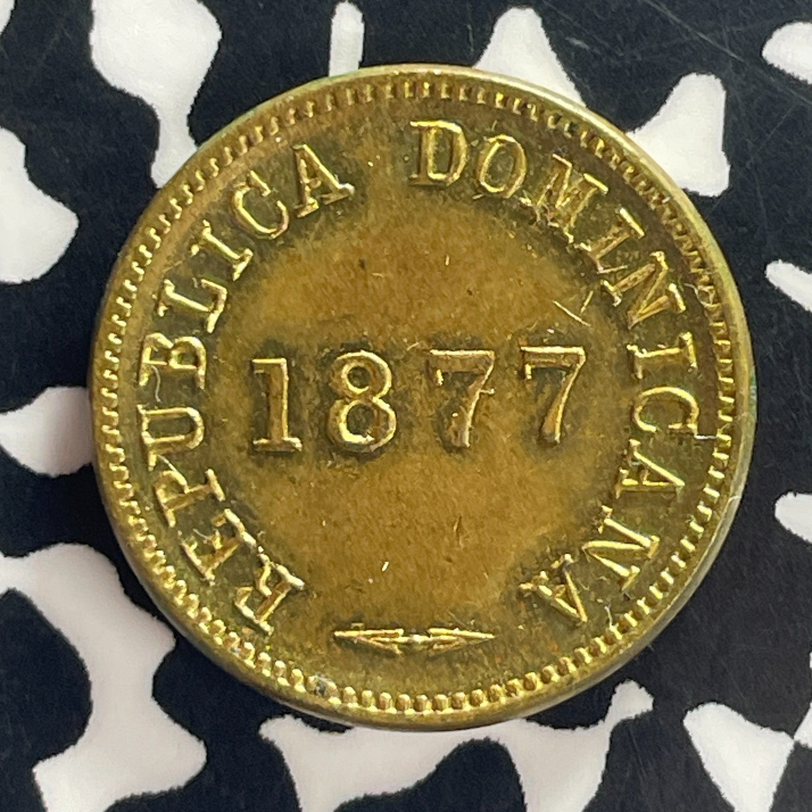 1877 Dominican Republic 1 Centavo Lot#JM0351 High Grade! Beautiful!