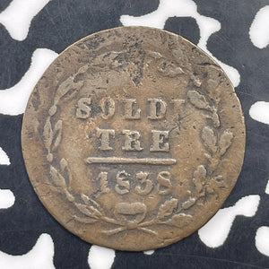 1838 Switzerland Ticino 3 Soldi Lot#C1420