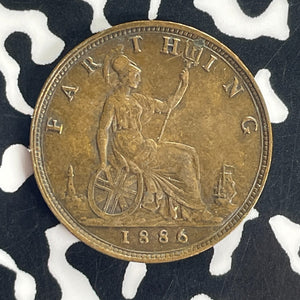 1886 Great Britain Farthing Lot#T8578 Nice!