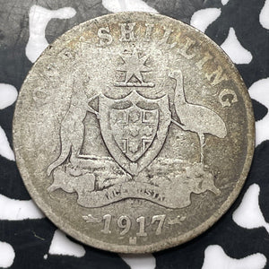 1917-M Australia 1 Shilling Lot#E8226 Silver!