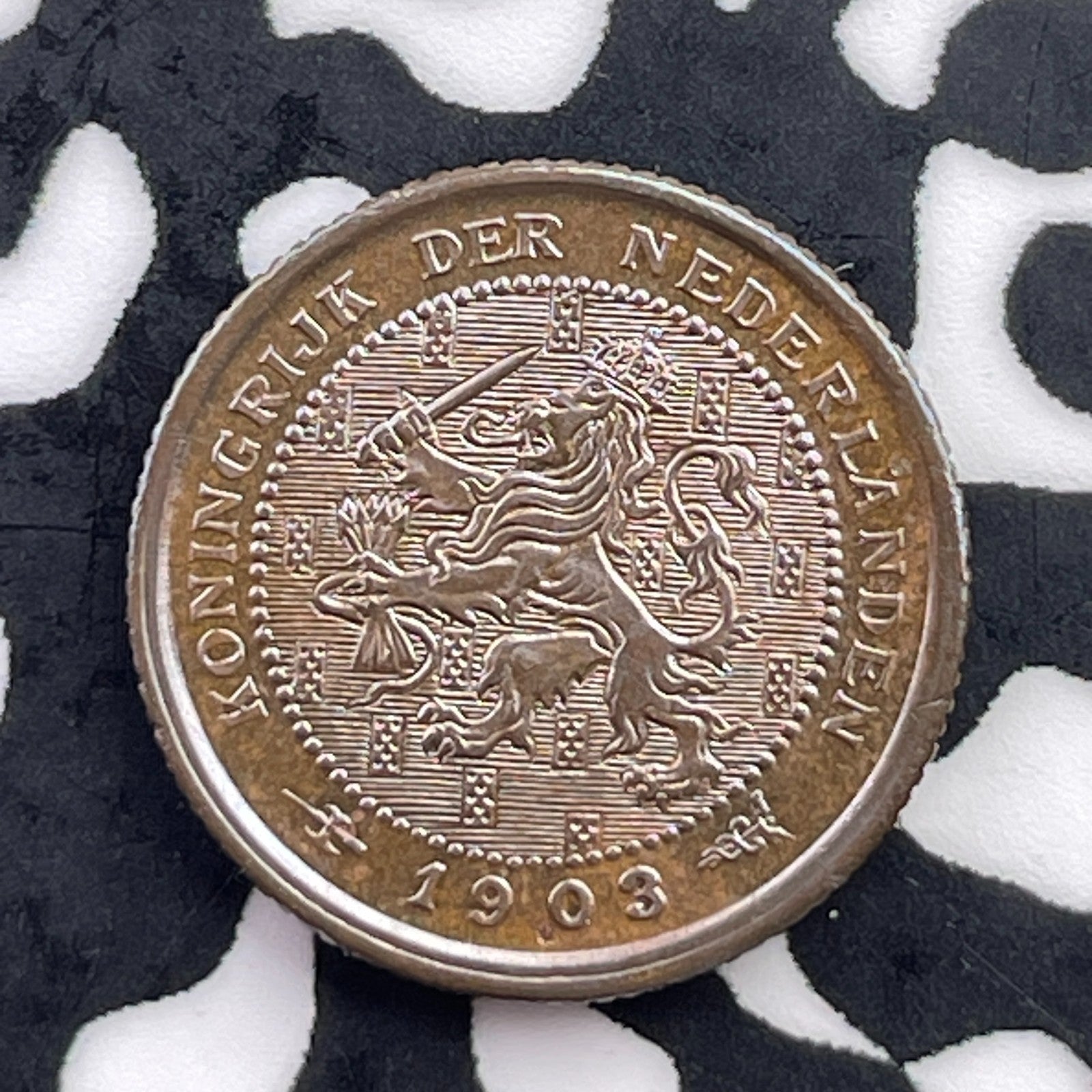 1903 Netherlands 1/2 Cent Half Cent Lot#C5665 High Grade! Beautiful!