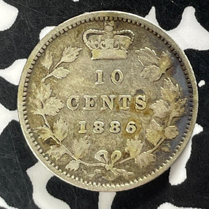1886 Canada 10 Cents Lot#T4840 Silver! Small '6'