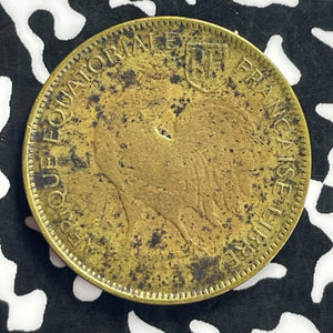 1942 French Equitorial Africa 1 Franc Lot#T9189