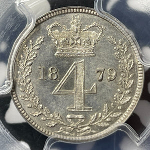 1879 G.B. Maundy 4 Pence Fourpence PCGS PL65 Lot#G8084 Silver! Gem BU! S-3917