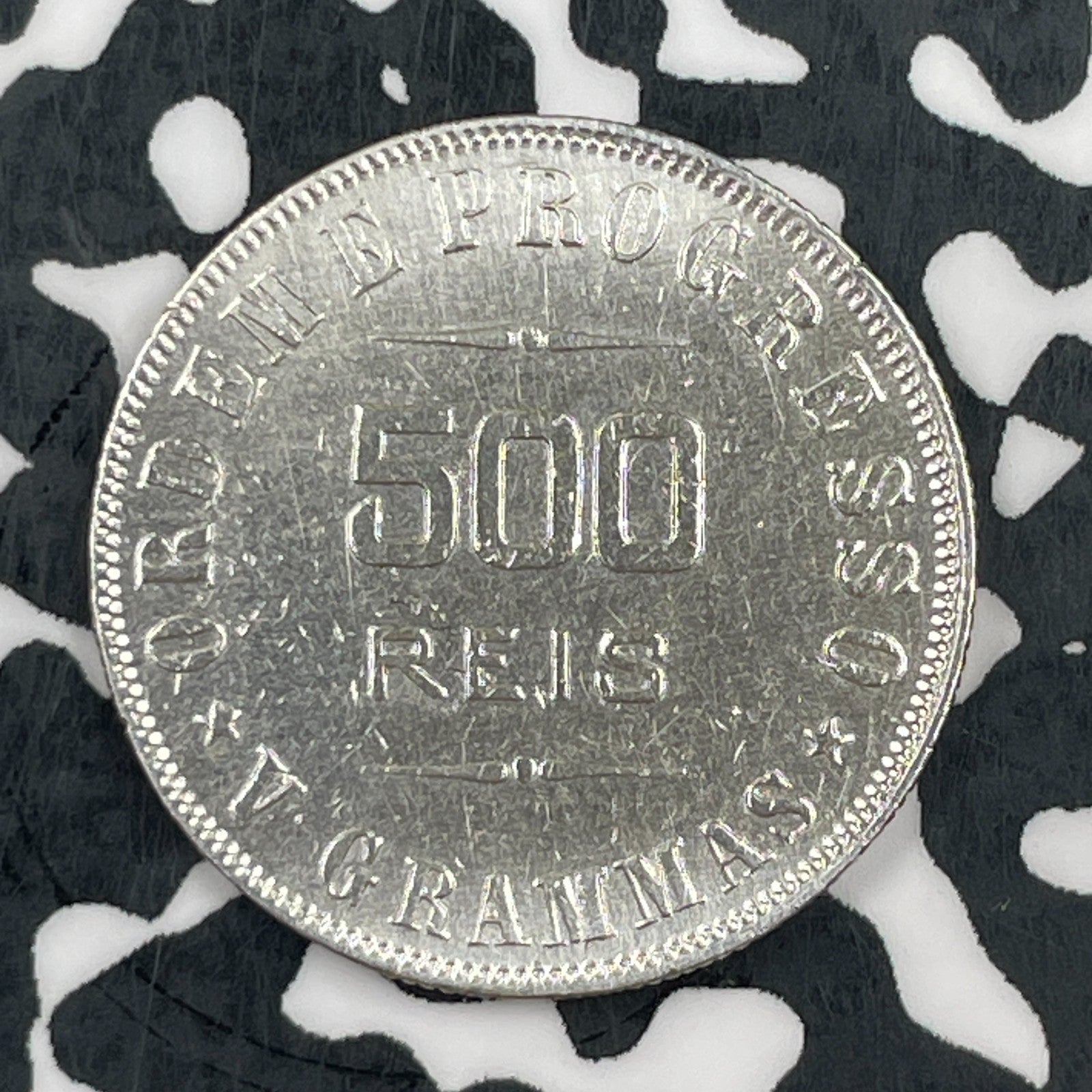 1906 Brazil 500 Reis Lot#F7751 Silver! Cleaned