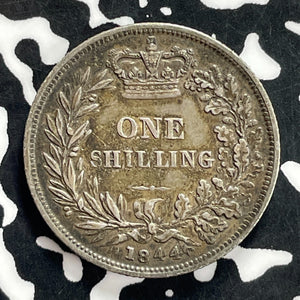 1844 Great Britain Victoria 1 Shilling Lot#JM9902 Silver! Nice!