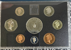 1993 Great Britain 8x Coin Proof Set Lot#B2653 With Silver! With Case & C.O.A.