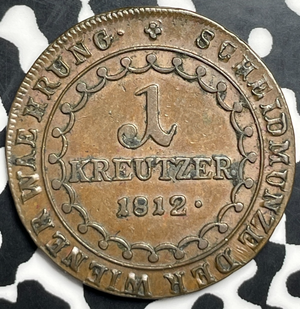 1812 Austria 1 Kreuzer Lot#T9762