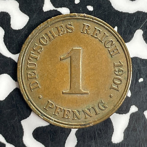 1901-J Germany 1 Pfennig Lot#T8104 Nice! Key Date!