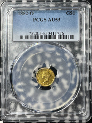 1852-O U.S. $1 Dollar PCGS AU53 Lot#G8825 Gold!